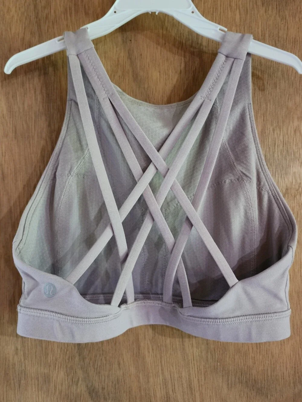 Lululemon Free To Be Serene Bra High Neck Lilac Smoke Sz 4 - Picture 5 of 7
